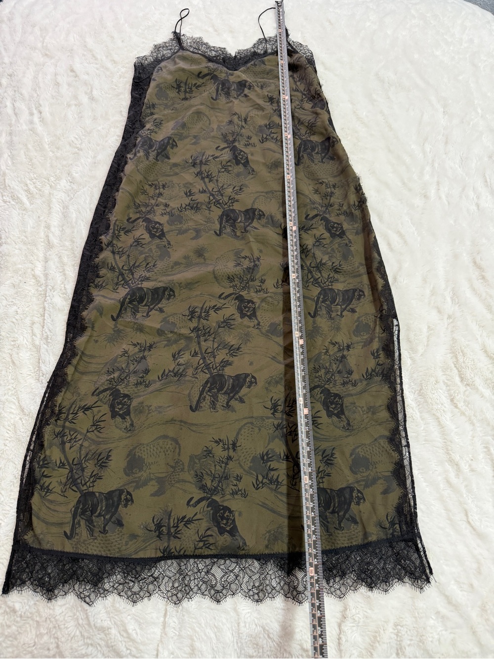 AllSaints Sky Strength Animal Print Lace Slip Midi Dress XS - Picture 12 of 16